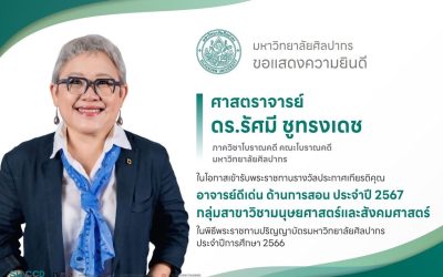คณะโบราณคดี มหาวิทยาลัยศิลปากร ขอแสดงความยินดีแด่  ศาสตราจารย์ ดร.รัศมี ชูทรงเดช  สังกัดภาควิชาโบราณคดี