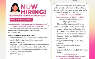 คณะโบราณคดี รับสมัครคัดเลือกลูกจ้างมหาวิทยาลัย ประเภทลูกจ้างชั่วคราว ตำแหน่ง พนักงานสถานที่ 1 อัตรา